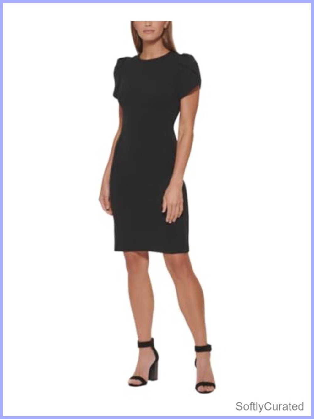 Calvin Klein Tulip Sleeve Floral Sheath Dress Knee Length